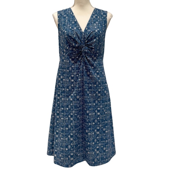 Eddie Bauer Navy Floral Sleeveless Dress - Stretchy! (M) - Picture 1 of 9